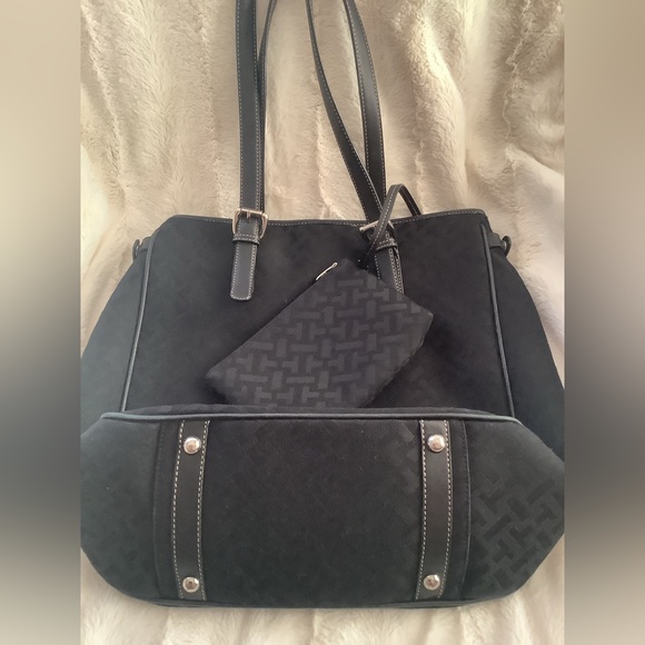 Talbots Black Leather Accent Tote - Picture 4 of 4